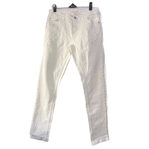 𝅺maje Embroidered Flowers White Jeans size 24 XS